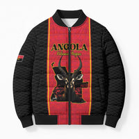 Custom Angola Football Bomber Puffer Jacket Come On Palancas Negras - Wonder Print Shop