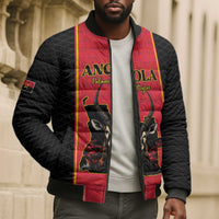 Custom Angola Football Bomber Puffer Jacket Come On Palancas Negras - Wonder Print Shop