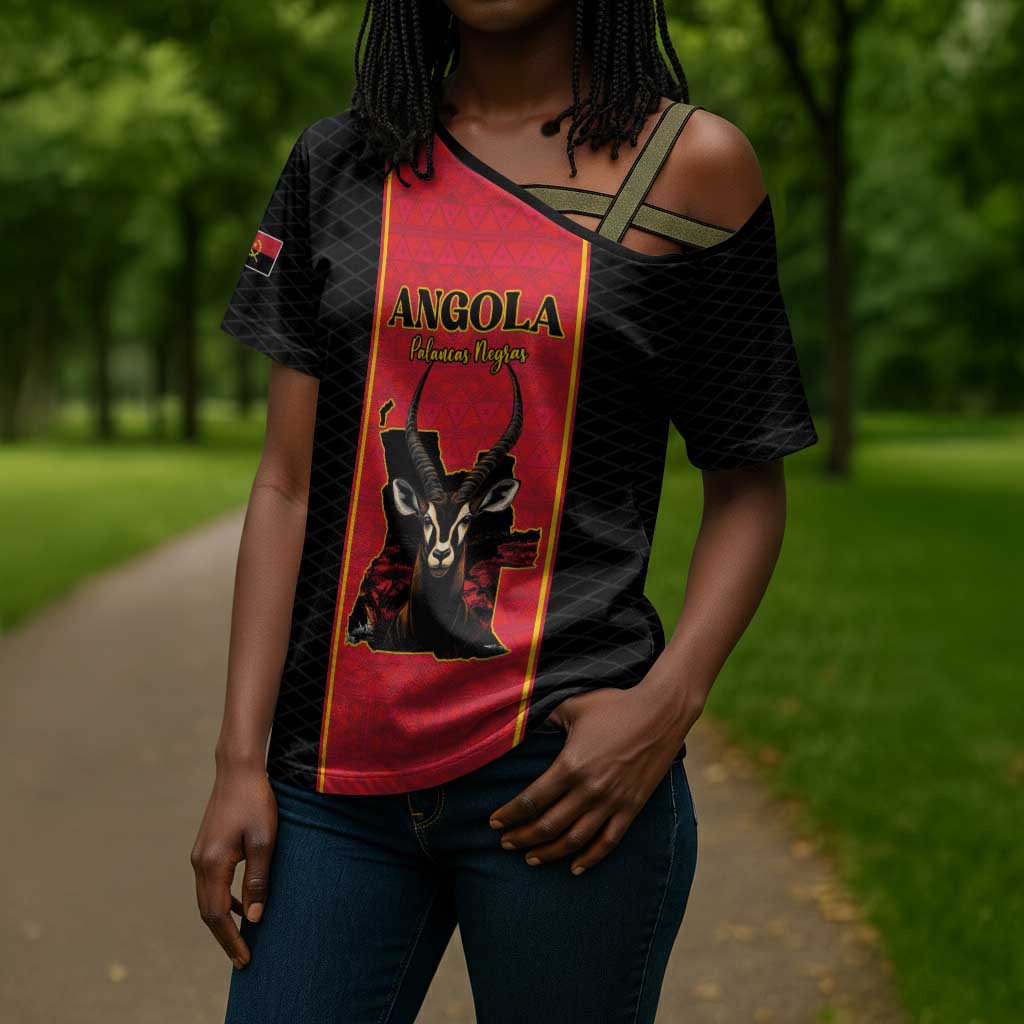 Custom Angola Football Cross Shoulder Shirt Come On Palancas Negras - Wonder Print Shop
