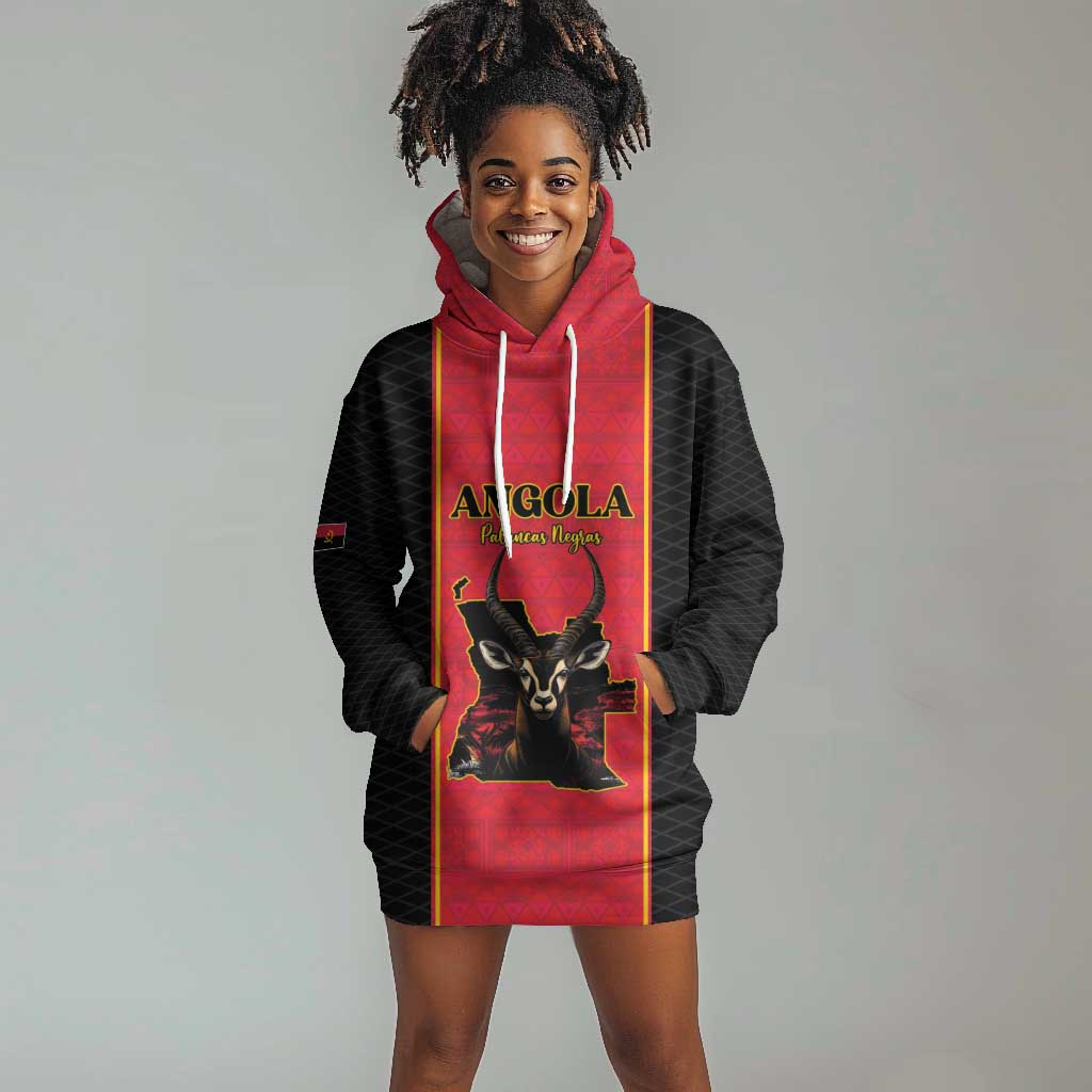 Custom Angola Football Hoodie Dress Come On Palancas Negras - Wonder Print Shop