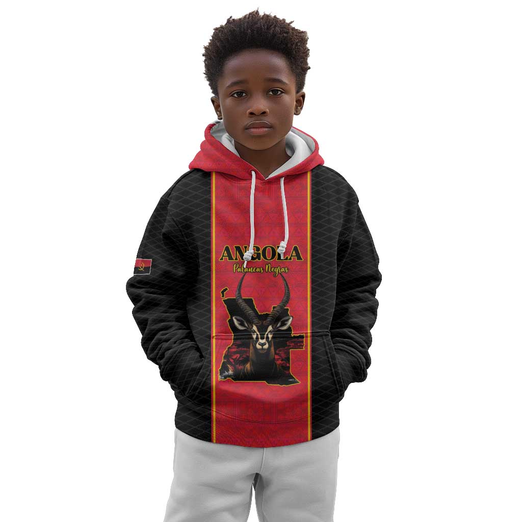 Custom Angola Football Kid Hoodie Come On Palancas Negras - Wonder Print Shop