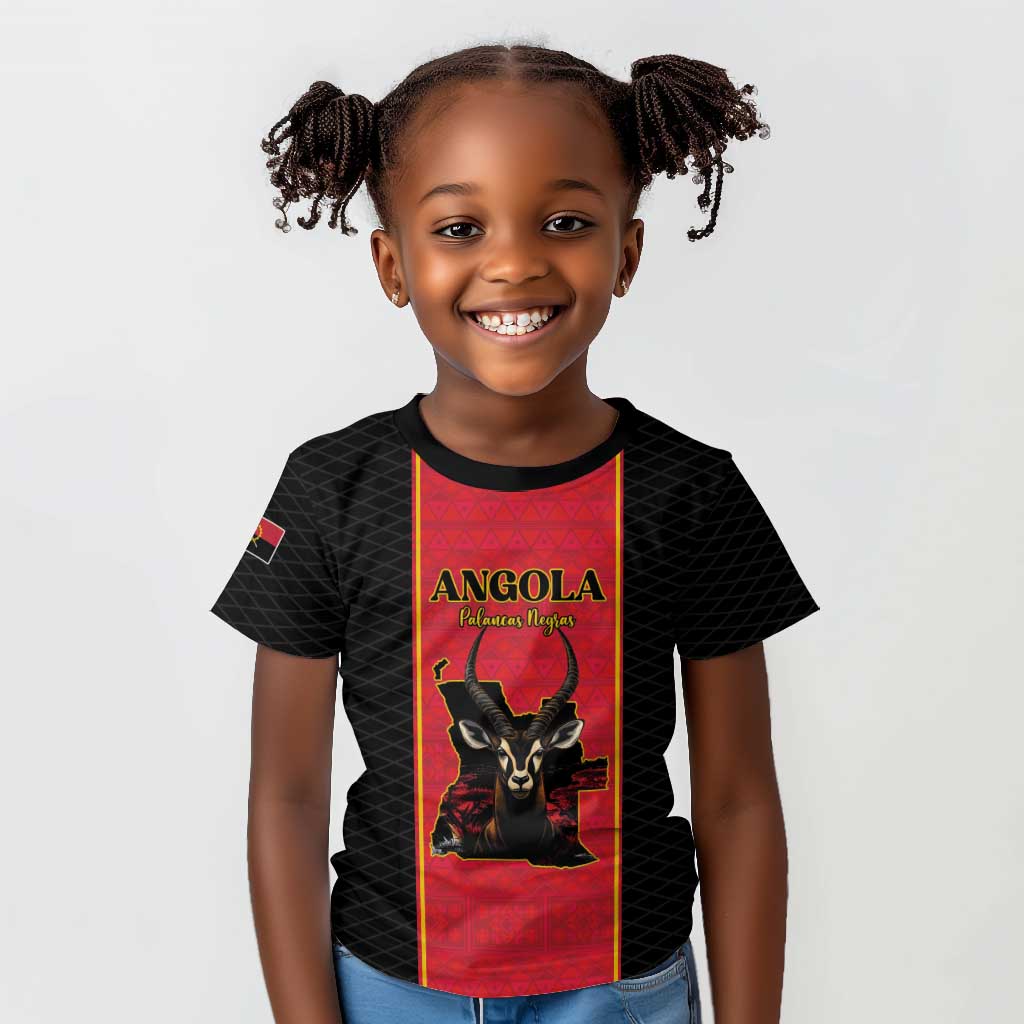 Custom Angola Football Kid T shirt Come On Palancas Negras LT15