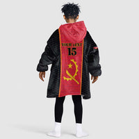 Custom Angola Football Kid Wearable Blanket Hoodie Come On Palancas Negras - Wonder Print Shop