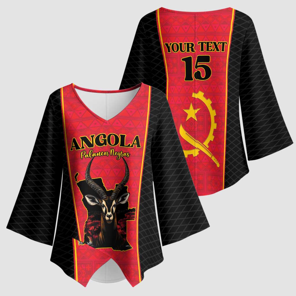 Custom Angola Football Kimono Sleeve Blouse Come On Palancas Negras - Wonder Print Shop