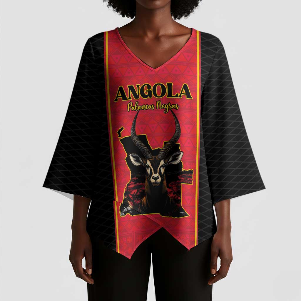 Custom Angola Football Kimono Sleeve Blouse Come On Palancas Negras - Wonder Print Shop