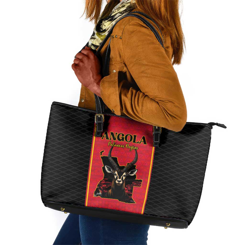 Angola Football Leather Tote Bag Come On Palancas Negras - Wonder Print Shop