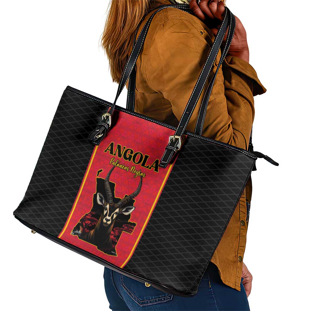 Angola Football Leather Tote Bag Come On Palancas Negras - Wonder Print Shop