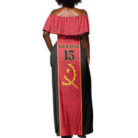 Custom Angola Football Off Shoulder Maxi Dress Come On Palancas Negras - Wonder Print Shop