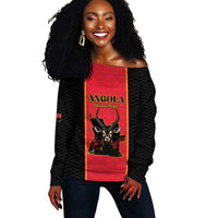 Custom Angola Football Off Shoulder Sweater Come On Palancas Negras - Wonder Print Shop