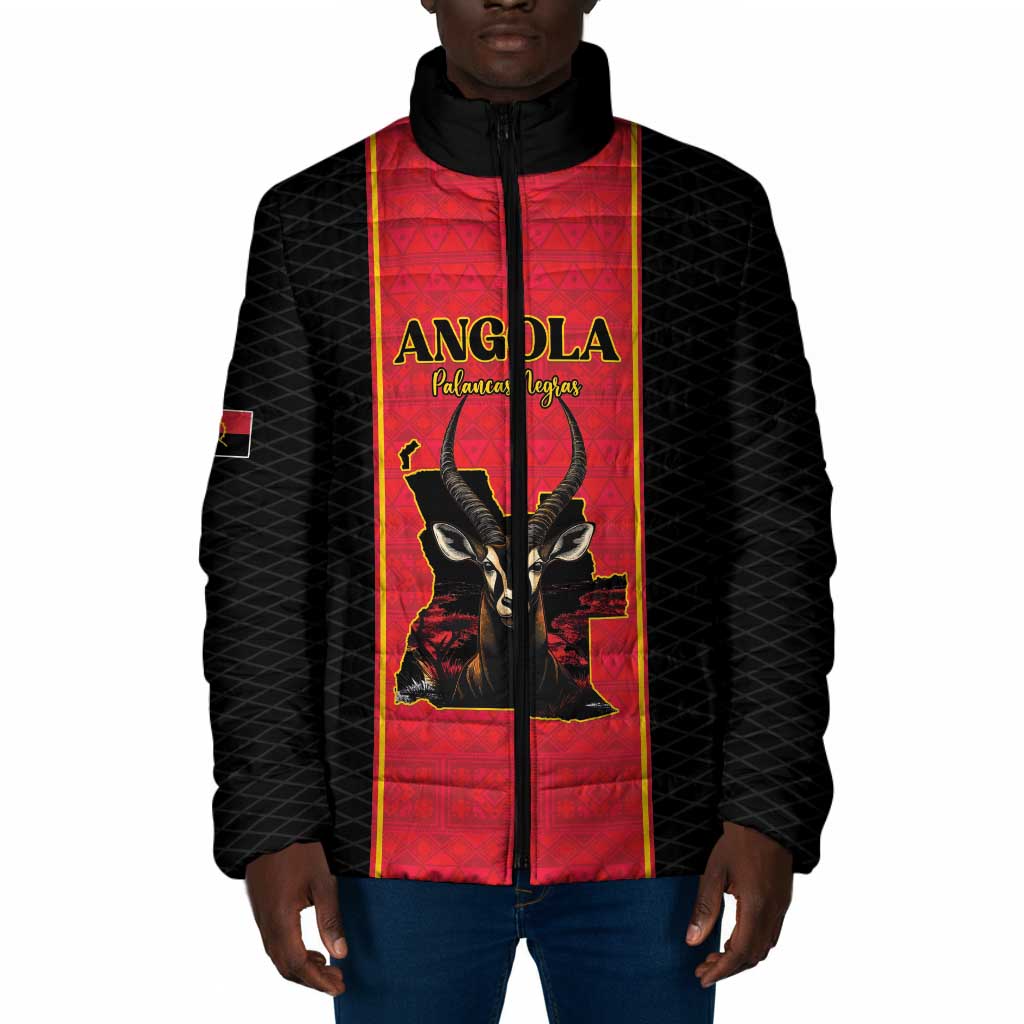 Custom Angola Football Padded Jacket Come On Palancas Negras - Wonder Print Shop
