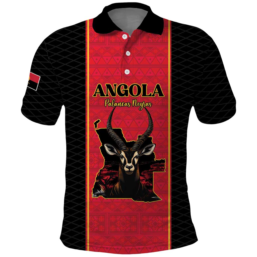 Custom Angola Football Polo Shirt Come On Palancas Negras LT15