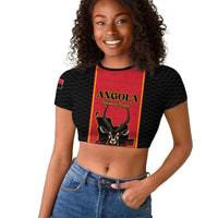 Custom Angola Football Raglan Cropped T shirt Come On Palancas Negras LT15