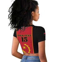 Custom Angola Football Raglan Cropped T shirt Come On Palancas Negras LT15