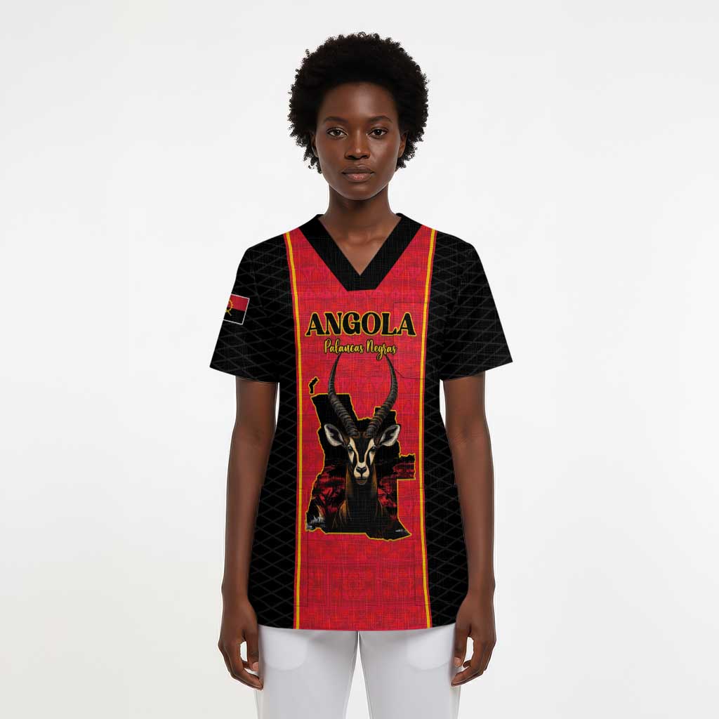 Custom Angola Football Scrub Top Come On Palancas Negras - Wonder Print Shop