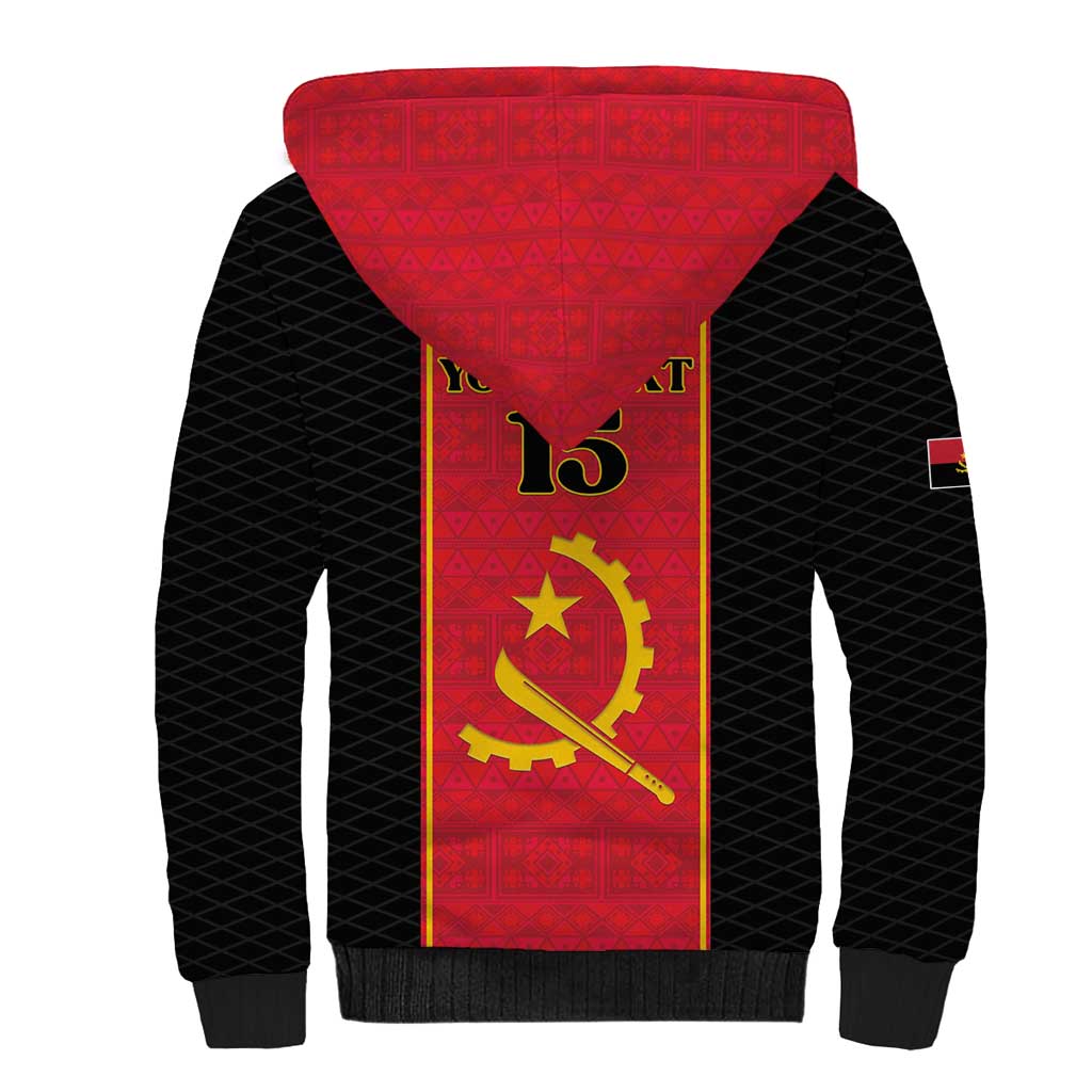 Custom Angola Football Sherpa Hoodie Come On Palancas Negras - Wonder Print Shop