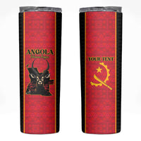 Custom Angola Football Skinny Tumbler Come On Palancas Negras - Wonder Print Shop