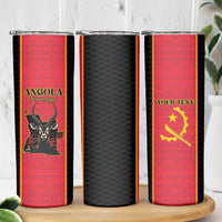 Custom Angola Football Skinny Tumbler Come On Palancas Negras - Wonder Print Shop