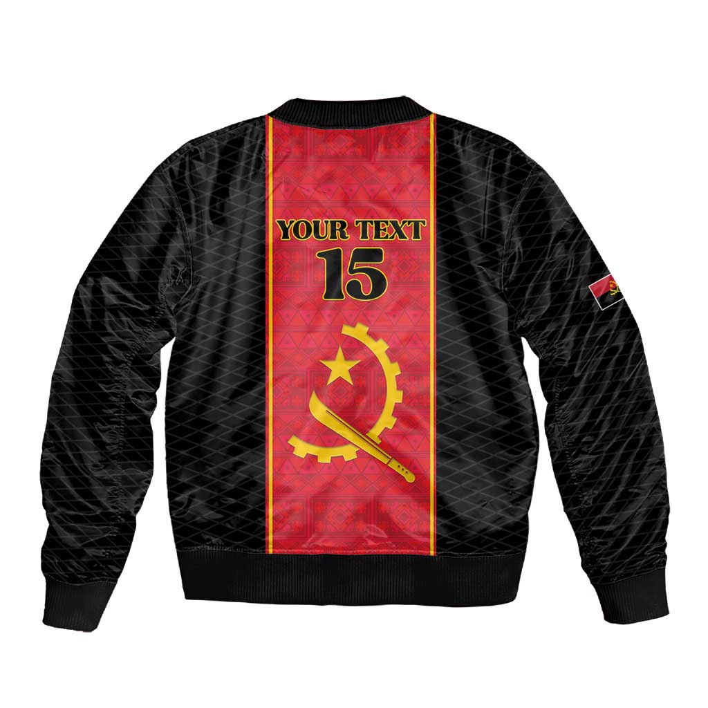 Custom Angola Football Sleeve Zip Bomber Jacket Come On Palancas Negras - Wonder Print Shop