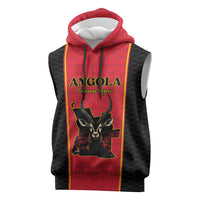 Custom Angola Football Sleeveless Hoodie Come On Palancas Negras - Wonder Print Shop