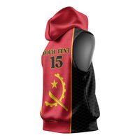 Custom Angola Football Sleeveless Hoodie Come On Palancas Negras - Wonder Print Shop