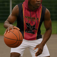 Custom Angola Football Sleeveless Hoodie Come On Palancas Negras - Wonder Print Shop