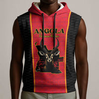 Custom Angola Football Sleeveless Hoodie Come On Palancas Negras - Wonder Print Shop