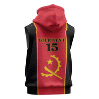Custom Angola Football Sleeveless Zip Hoodie Come On Palancas Negras - Wonder Print Shop