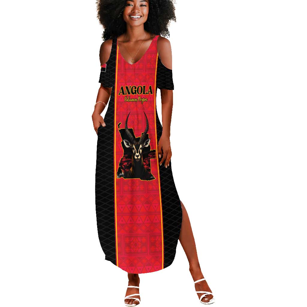 Custom Angola Football Summer Maxi Dress Come On Palancas Negras LT15