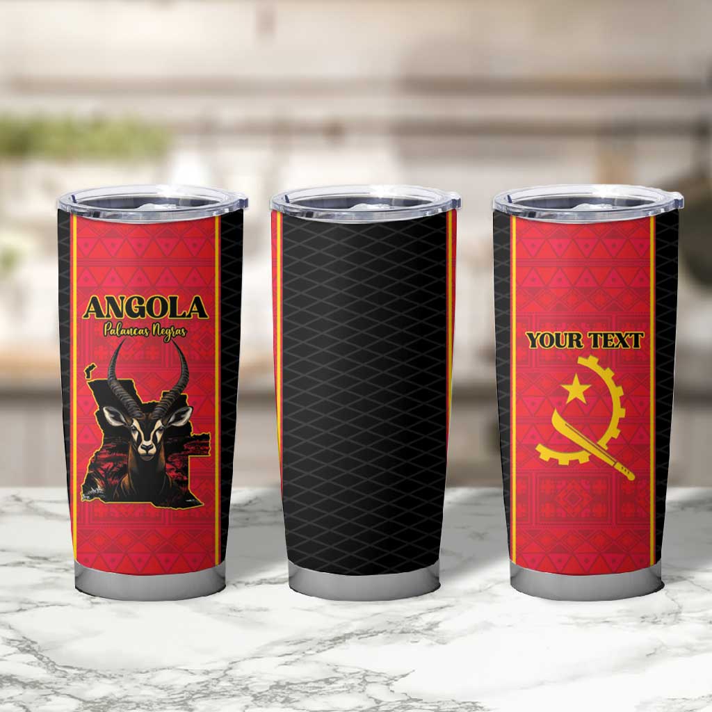 Custom Angola Football Tumbler Cup Come On Palancas Negras - Wonder Print Shop
