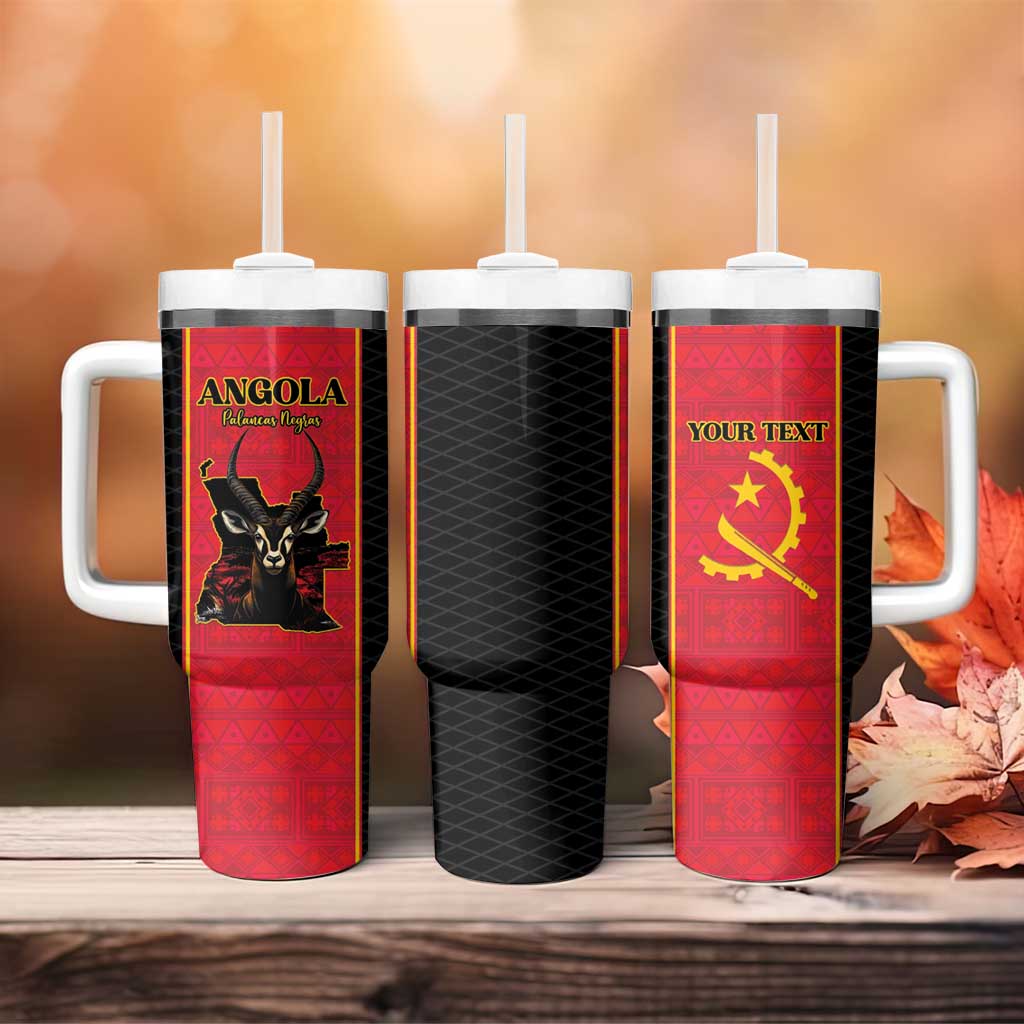 Custom Angola Football Tumbler With Handle Come On Palancas Negras - Wonder Print Shop