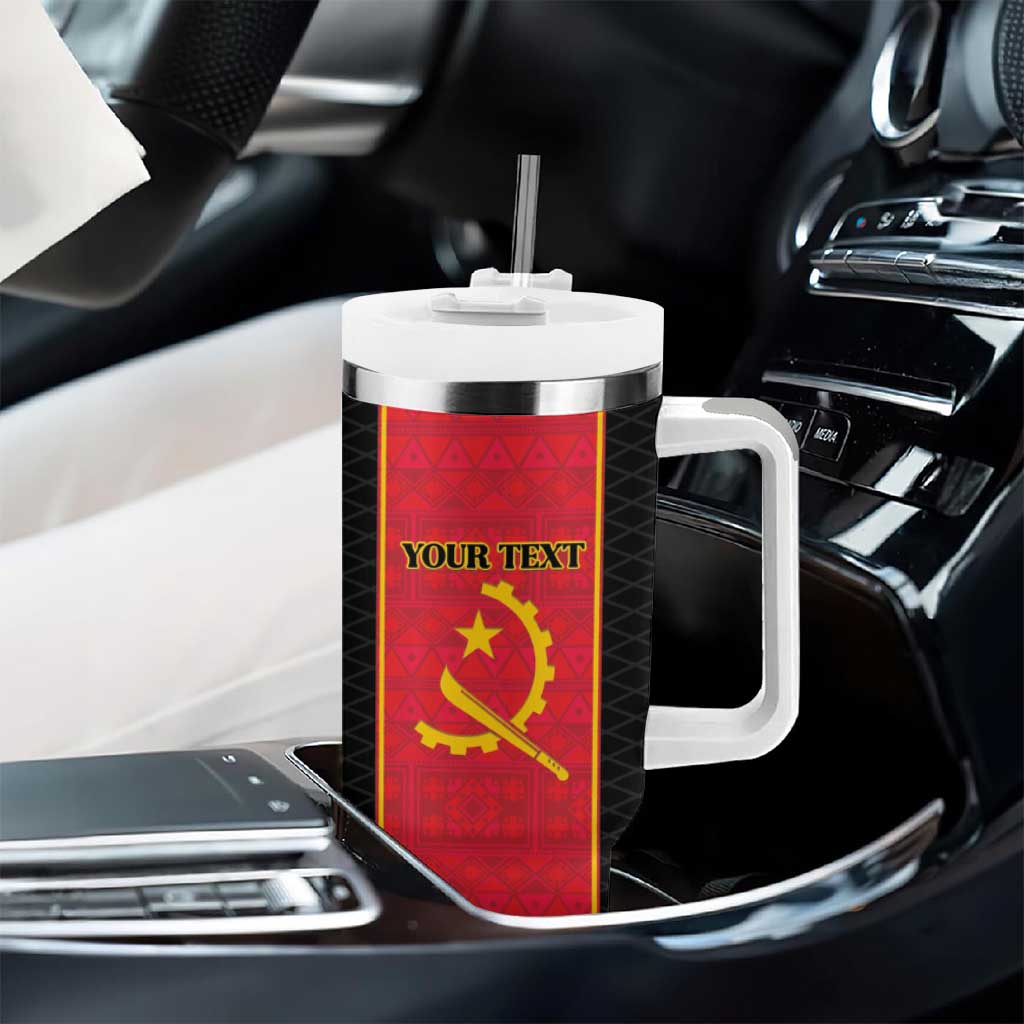 Custom Angola Football Tumbler With Handle Come On Palancas Negras - Wonder Print Shop