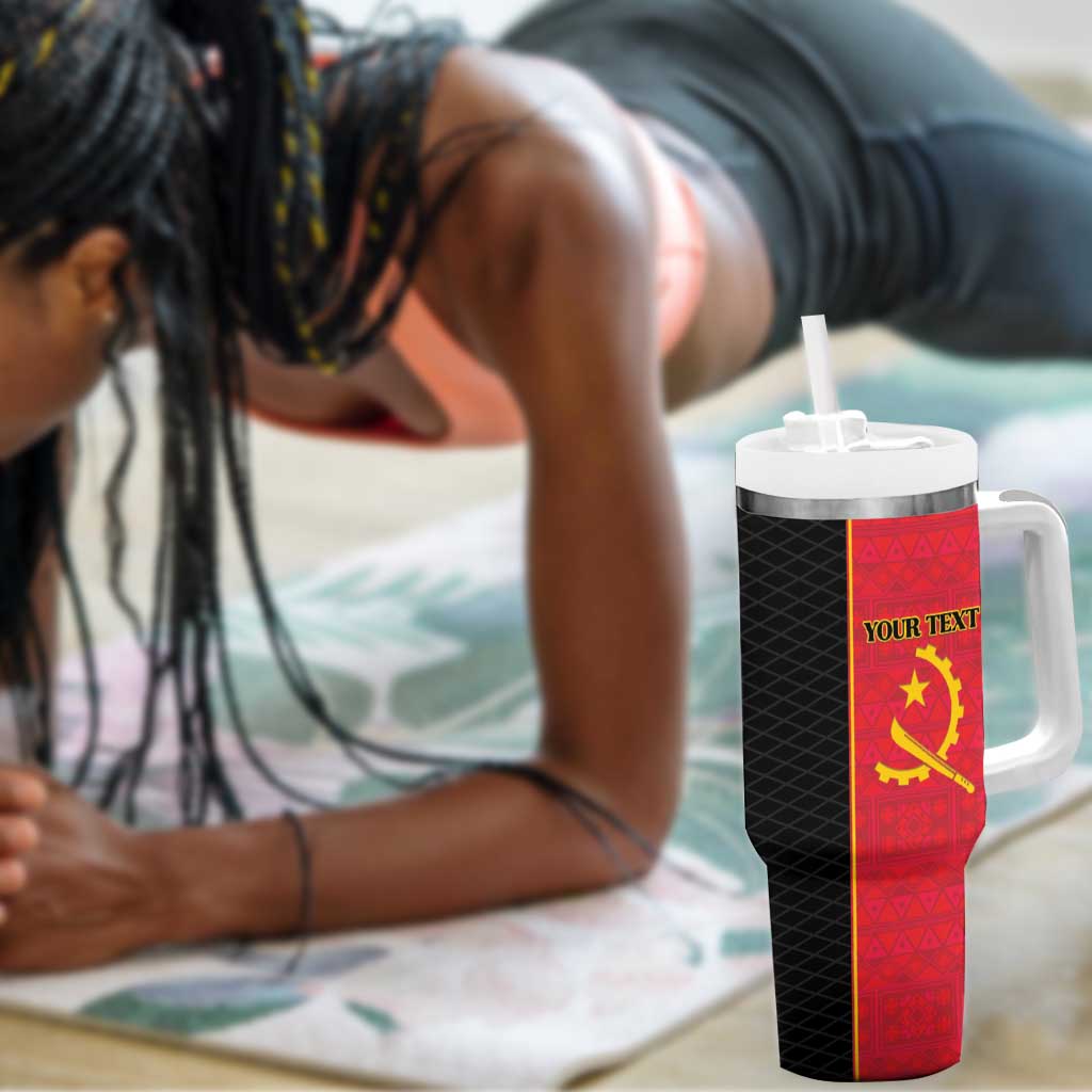 Custom Angola Football Tumbler With Handle Come On Palancas Negras - Wonder Print Shop