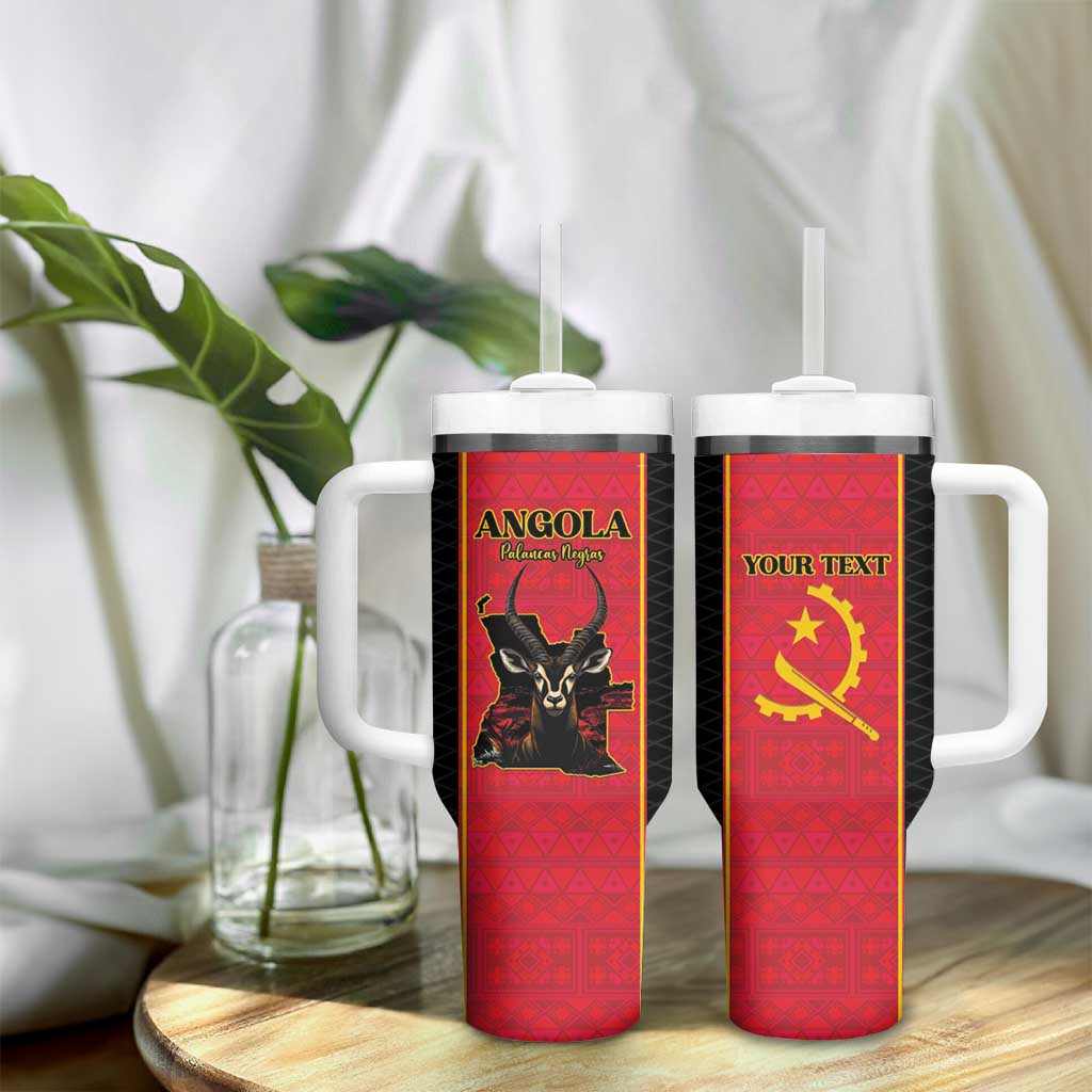 Custom Angola Football Tumbler With Handle Come On Palancas Negras - Wonder Print Shop