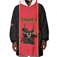 Custom Angola Football Wearable Blanket Hoodie Come On Palancas Negras - Wonder Print Shop