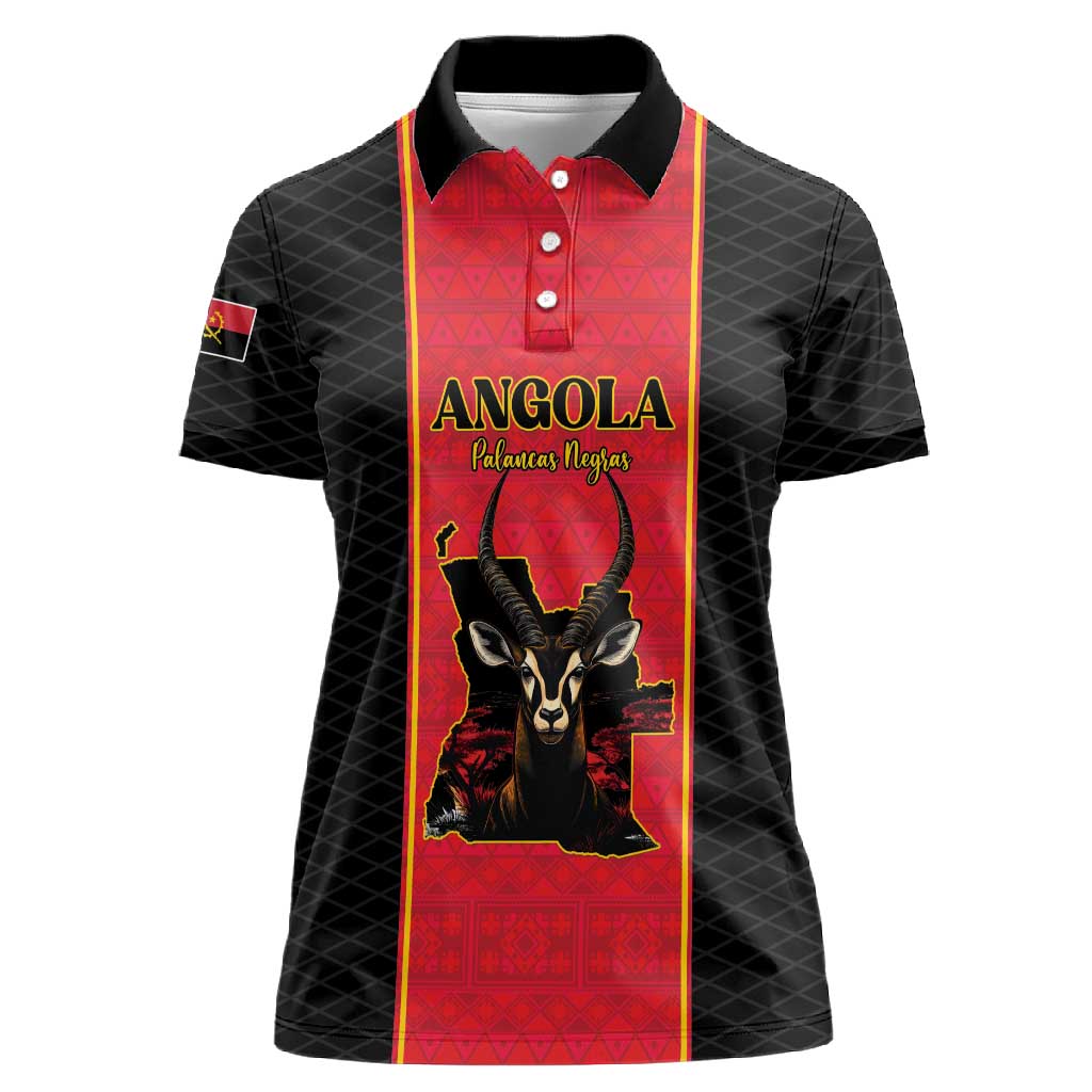 Custom Angola Football Women Polo Shirt Come On Palancas Negras LT15