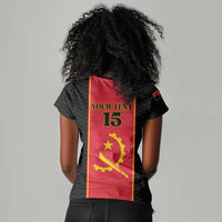 Custom Angola Football Women V-Neck T-Shirt Come On Palancas Negras LT15