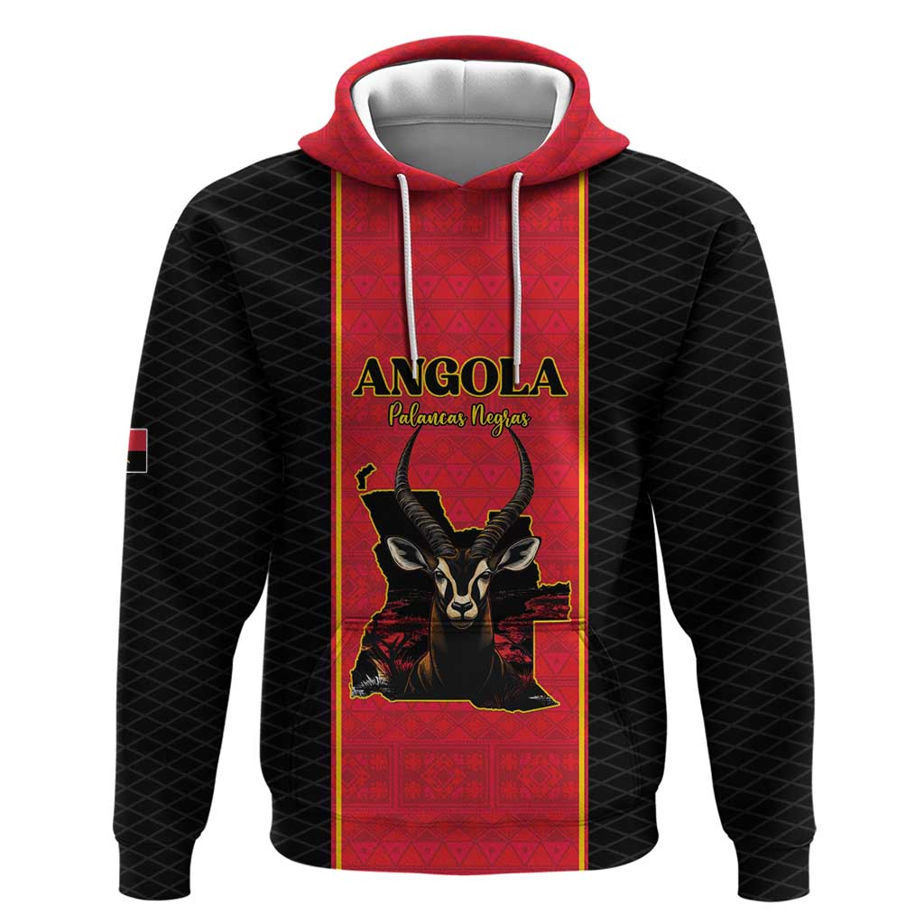 Custom Angola Football Zip Hoodie Come On Palancas Negras - Wonder Print Shop