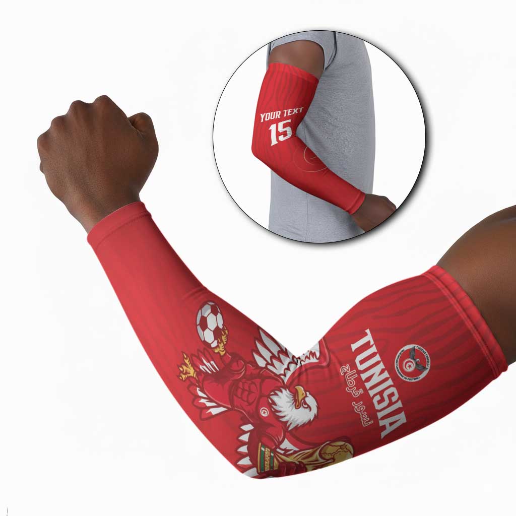 Custom Tunisia Football Arm Sleeves Eagles of Carthage Rise - Wonder Print Shop
