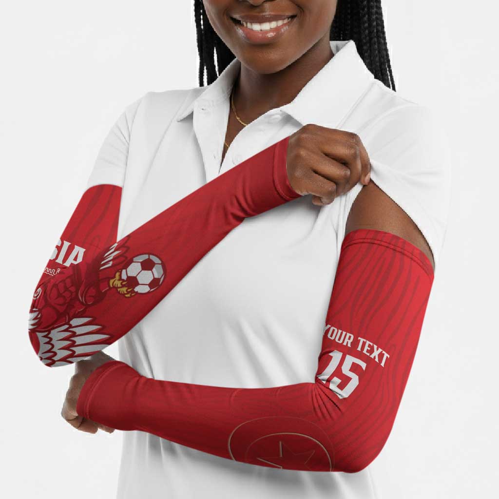 Custom Tunisia Football Arm Sleeves Eagles of Carthage Rise - Wonder Print Shop