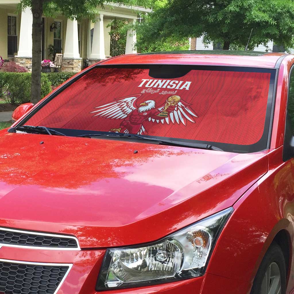 Tunisia Football Auto Sun Shade Eagles of Carthage Rise - Wonder Print Shop