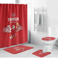 Tunisia Football Bathroom Set Eagles of Carthage Rise - Wonder Print Shop