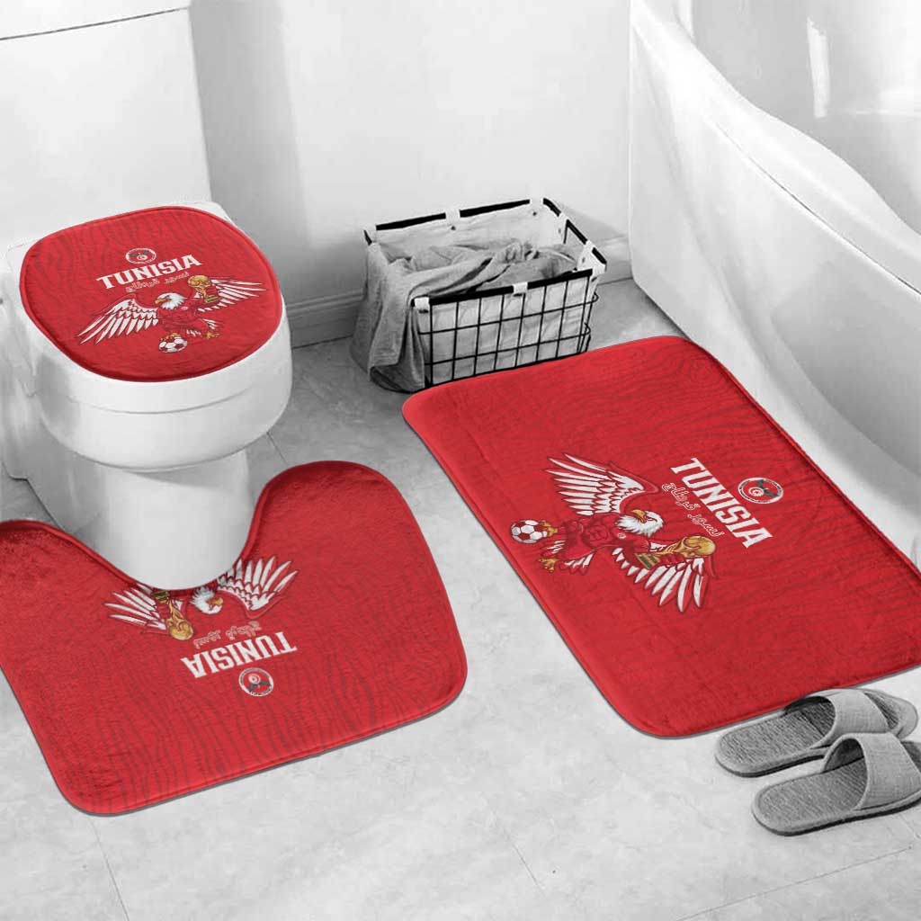 Tunisia Football Bathroom Set Eagles of Carthage Rise - Wonder Print Shop
