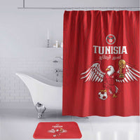 Tunisia Football Bathroom Set Eagles of Carthage Rise - Wonder Print Shop