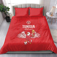 Tunisia Football Bedding Set Eagles of Carthage Rise - Wonder Print Shop