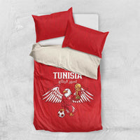 Tunisia Football Bedding Set Eagles of Carthage Rise - Wonder Print Shop