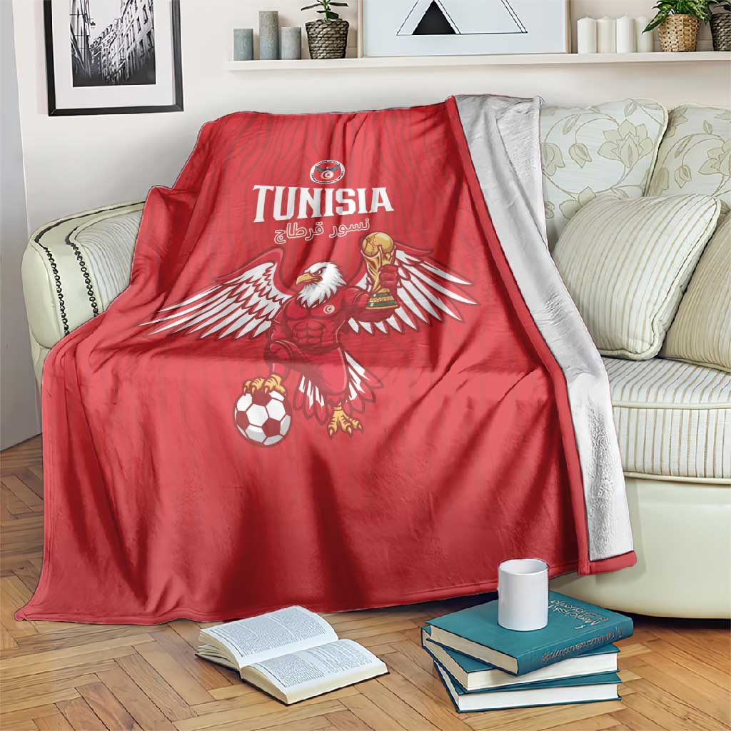 Tunisia Football Blanket Eagles of Carthage Rise - Wonder Print Shop