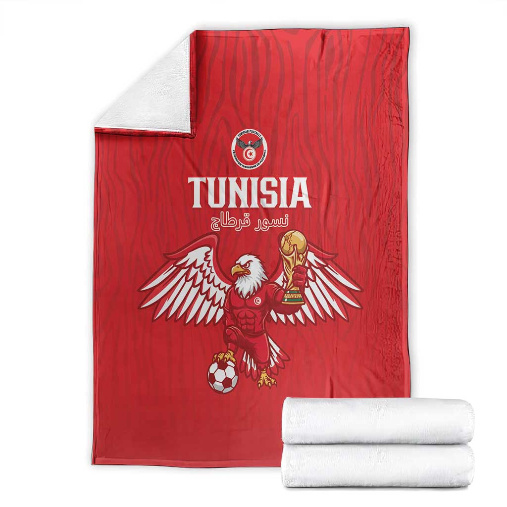 Tunisia Football Blanket Eagles of Carthage Rise - Wonder Print Shop
