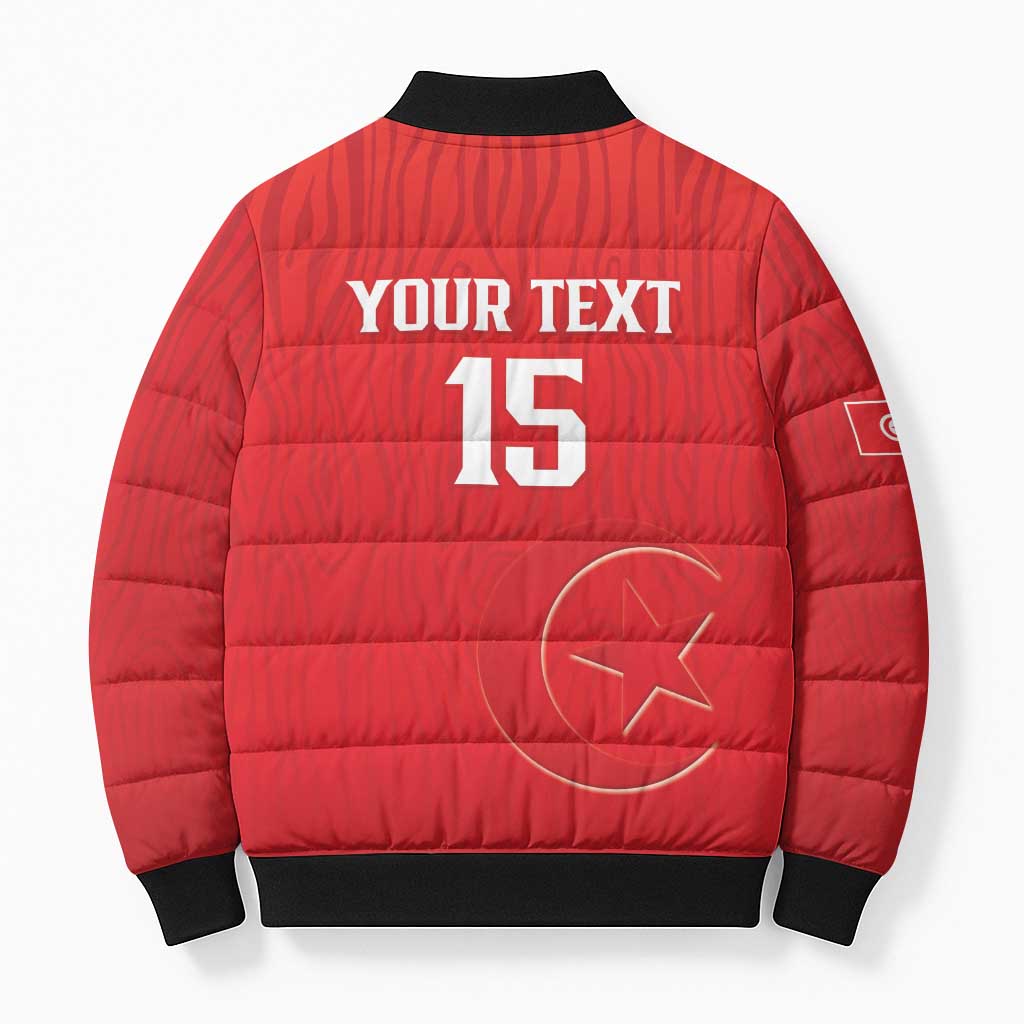 Custom Tunisia Football Bomber Puffer Jacket Eagles of Carthage Rise - Wonder Print Shop