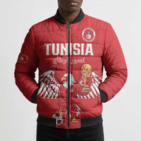Custom Tunisia Football Bomber Puffer Jacket Eagles of Carthage Rise - Wonder Print Shop