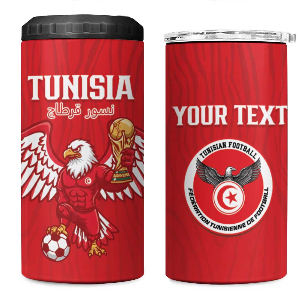 Custom Tunisia Football 4 in 1 Can Cooler Tumbler Eagles of Carthage Rise - Wonder Print Shop